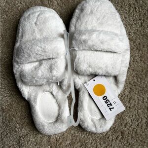 White Fuzzy Slippers